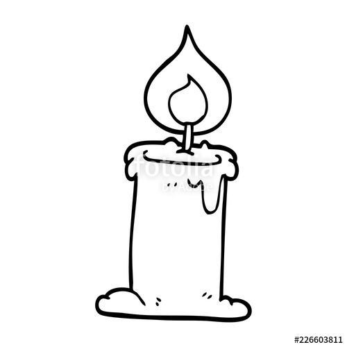 500x500 Line Drawing Cartoon Lit Candle Stock Image And Royalty Free