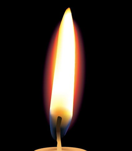 425x489 create a photo realistic candle with gradient mesh