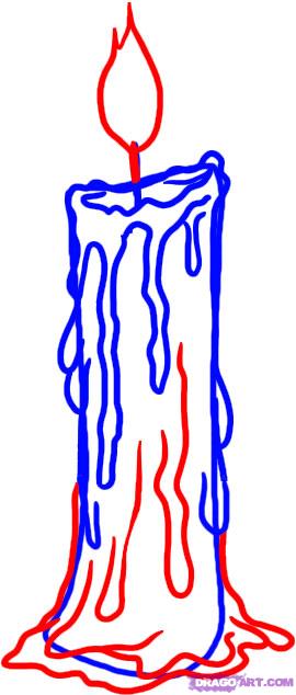 270x634 How To Draw A Candle, Step