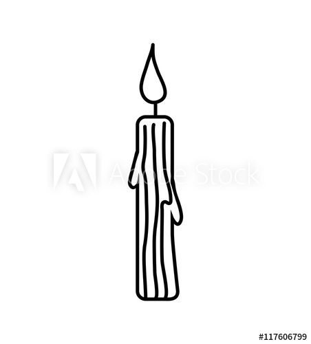 452x500 Candle Flame Light Silhouette Icon Isolated And Flat Illustration