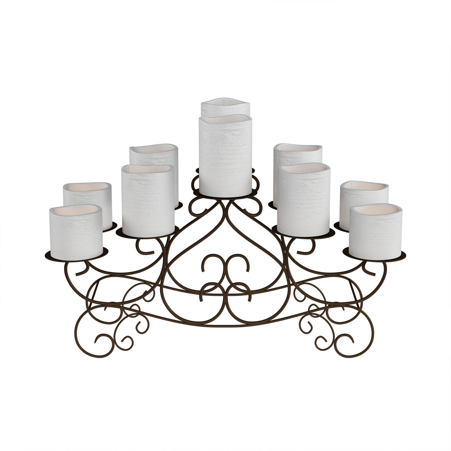 1500x1500 brown multiple candle holder with swirl design pier