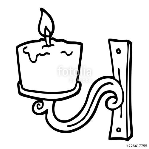 500x500 Black And White Cartoon Old Candle Holder Stock Image And Royalty