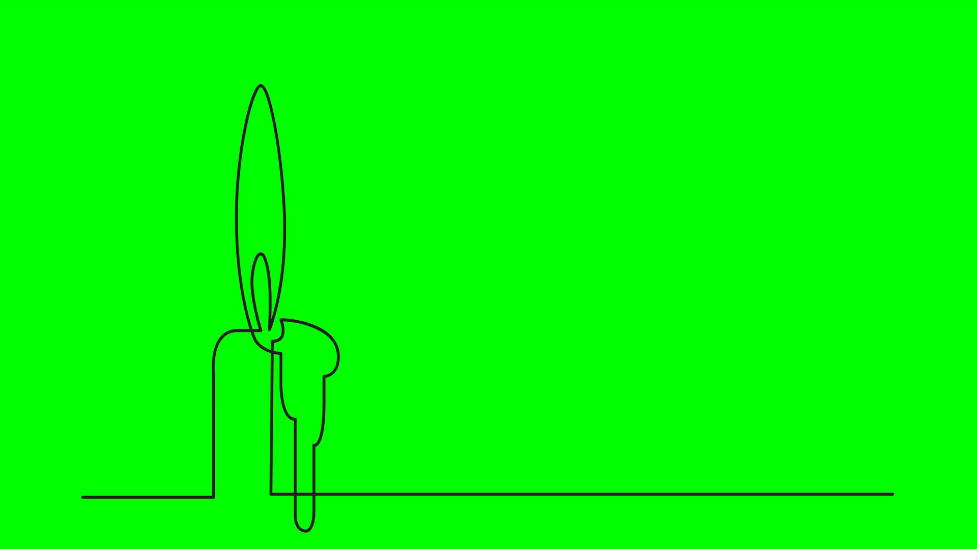 1920x1080 animation of continuous line drawing of candle light on green