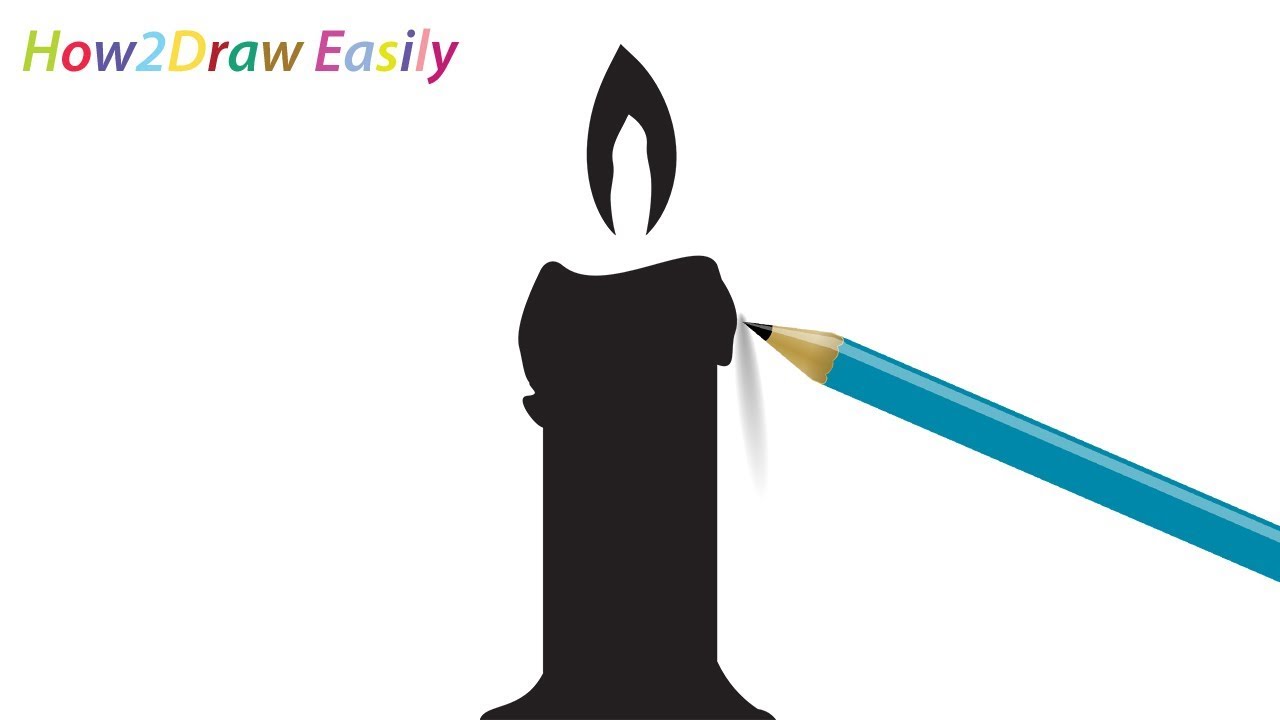 1280x720 How To Draw A Candle Silhouette With Pencil Easy Step