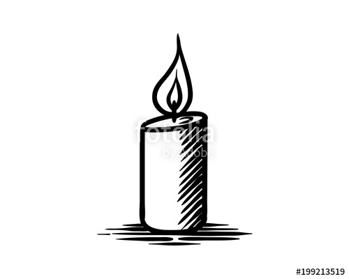 500x400 Fire Light Candle Classic Decoration Candlestick Hand Drawn Symbol