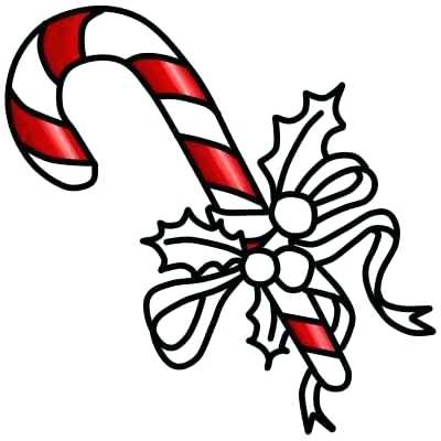400x400 Drawing Of Candy Draw Candy Cane With Bow