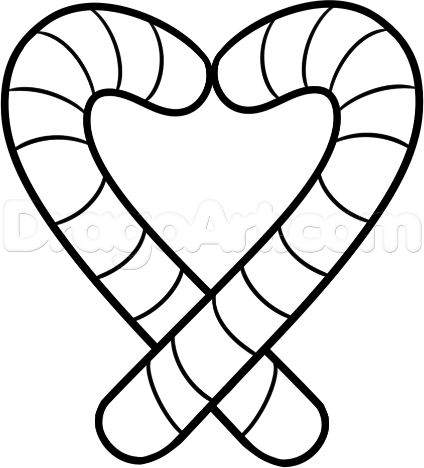 845x932 Step How To Draw A Candy Cane Heart