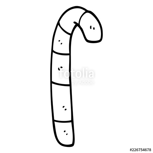 500x500 Line Drawing Cartoon Striped Candy Cane Stock Image And Royalty