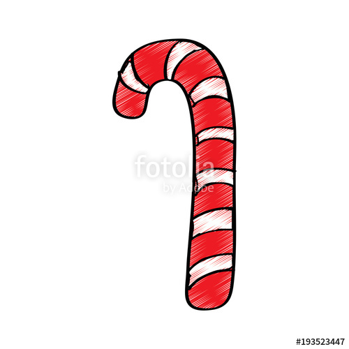 500x500 Sweet Candy Cane Dessert Mint Striped Vector Illustration Drawing
