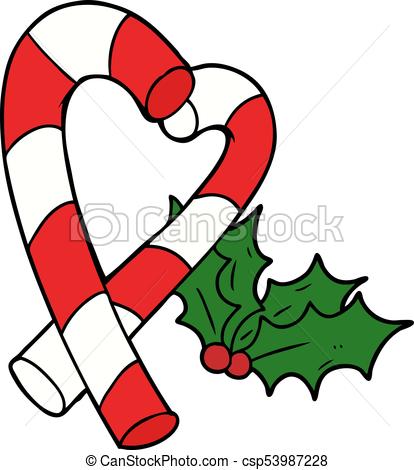 414x470 Cartoon Candy Cane Vector Illustration