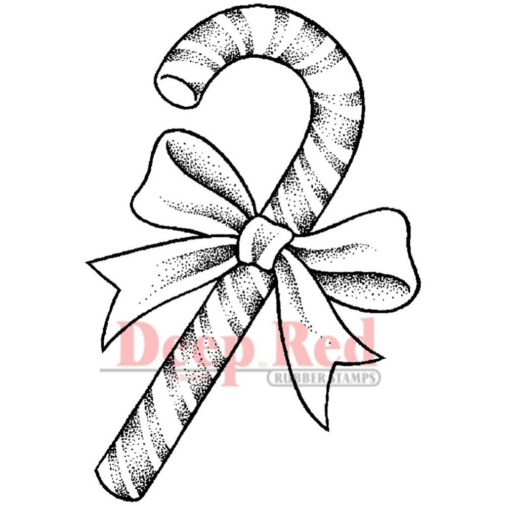 1000x1000 candy cane rubber cling stamp