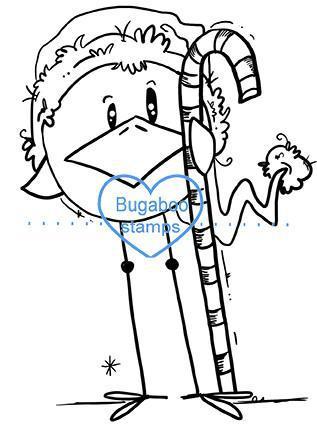 317x432 Skinny Bird Christmas Candy Cane Bugaboo