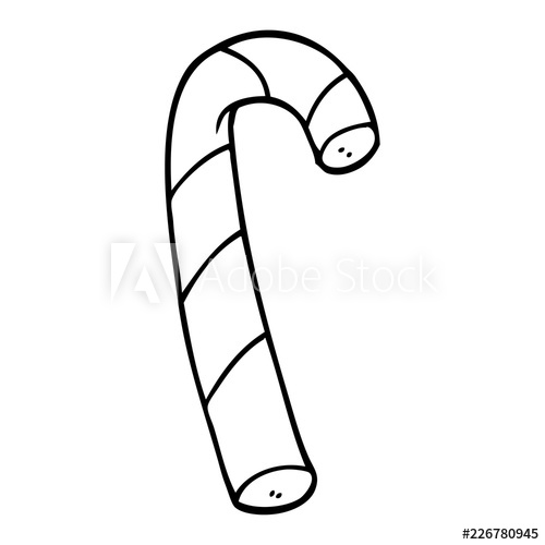 500x500 Line Drawing Cartoon Striped Candy Cane