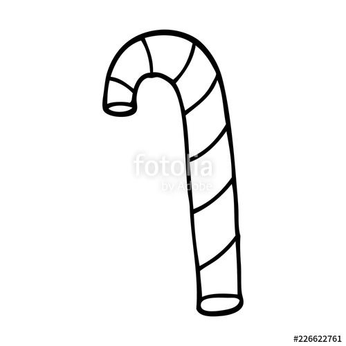 500x500 Line Drawing Cartoon Striped Candy Cane Stock Image And Royalty