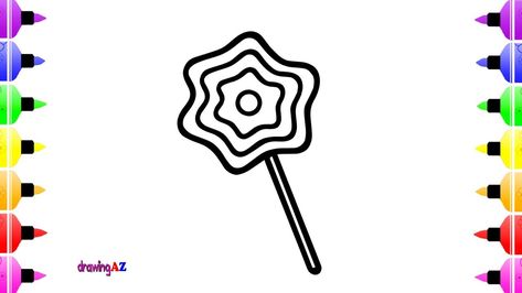 473x266 How To Draw Lollipops Candy Cane For Kids Candy Drawing