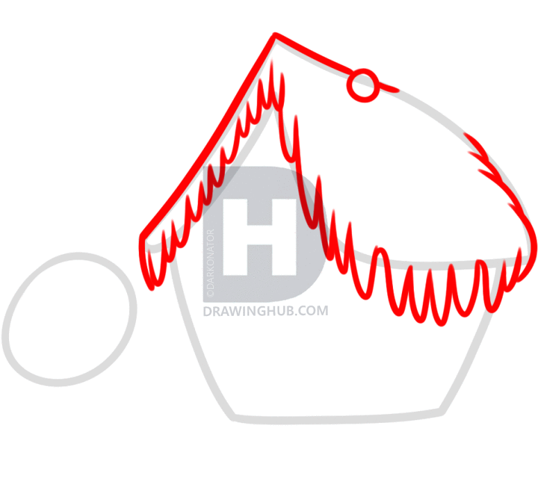 775x720 How To Draw A Gingerbread House, Step