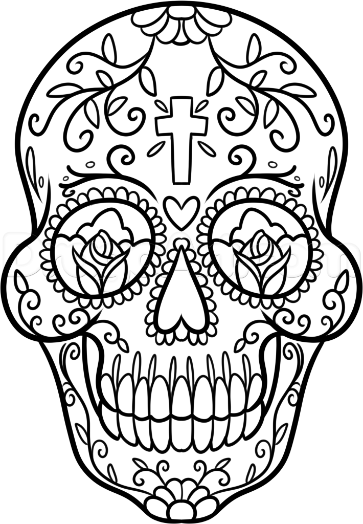 710x1024 Draw A Candy Skull, Step