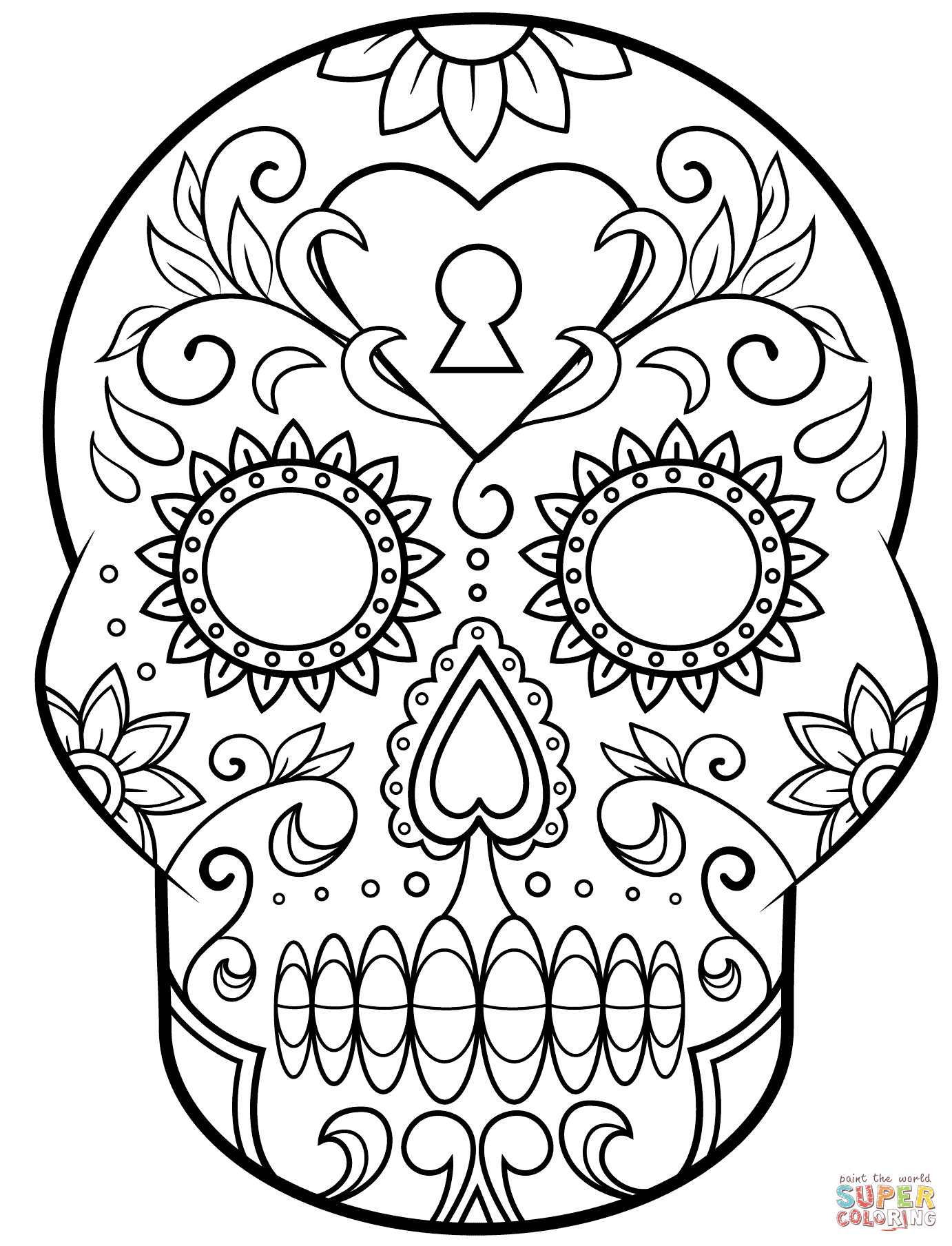 1382x1809 Candy Skull Coloring Pages Printable Coloring Pages