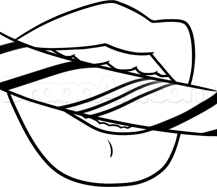 890x769 How To Draw Candy Cane Lips, Step