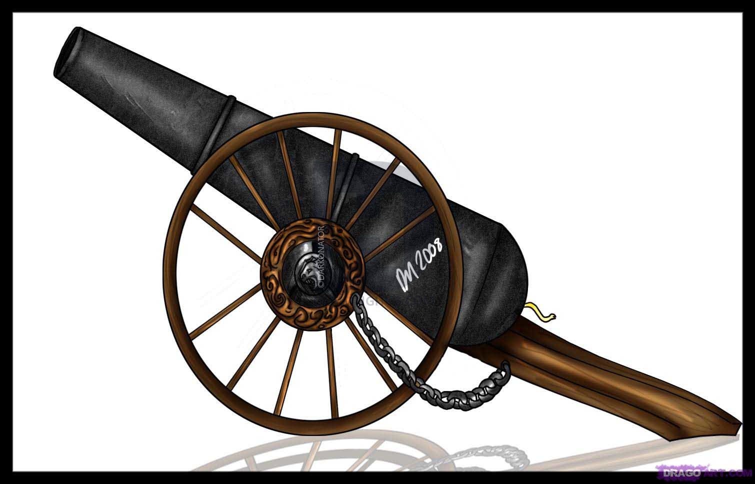 1510x968 How To Draw A Cannon, Step