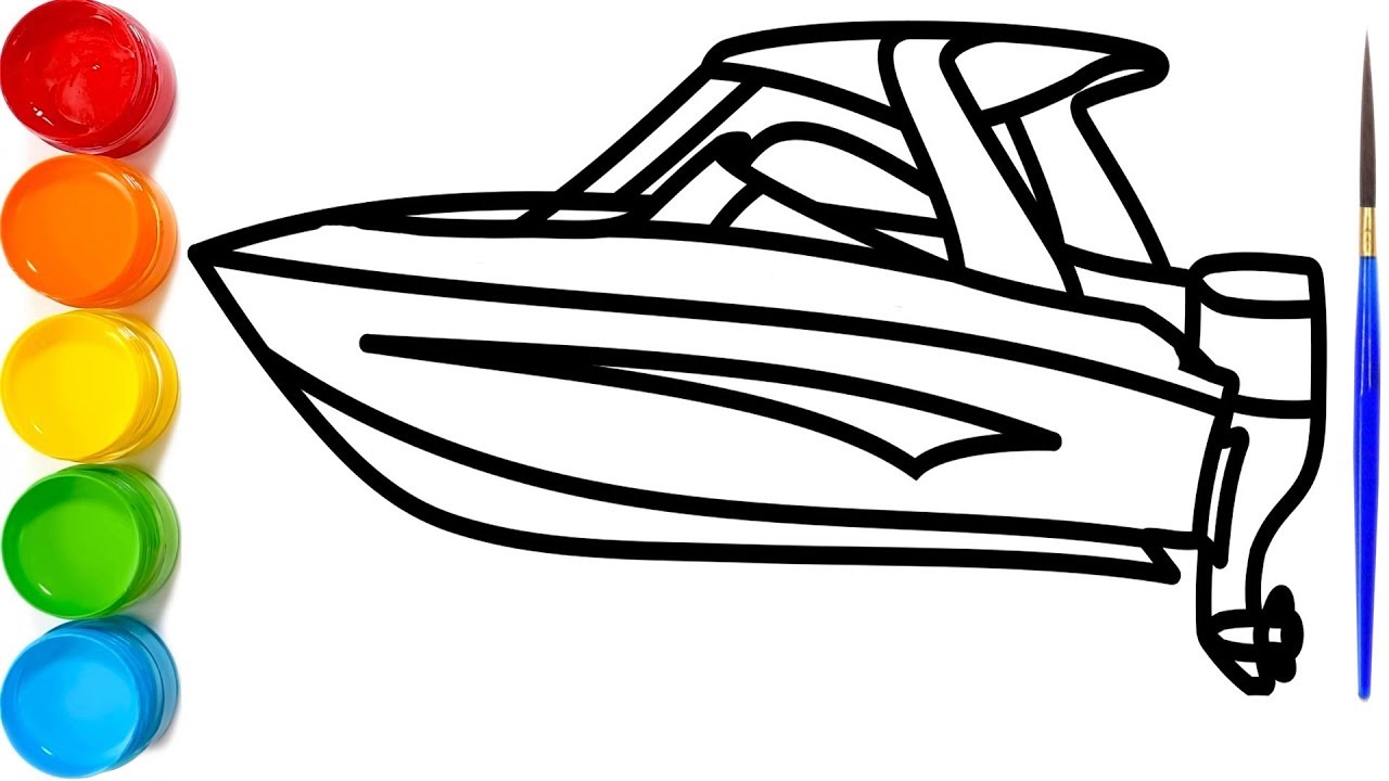 1280x720 Coloring And Drawing A Canoe Coloring Pages For Children