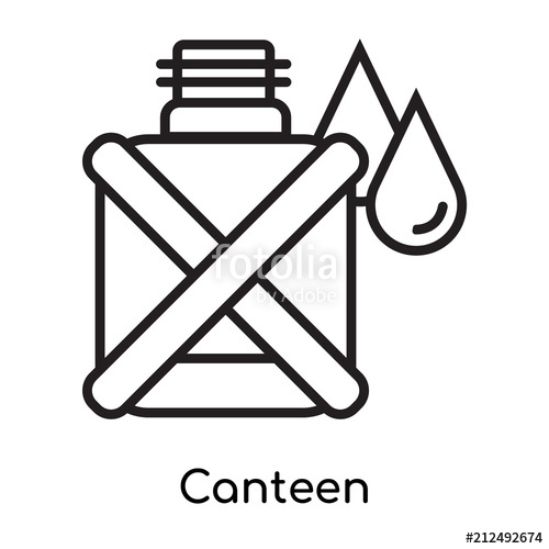 500x500 canteen icon vector sign and symbol isolated on white background