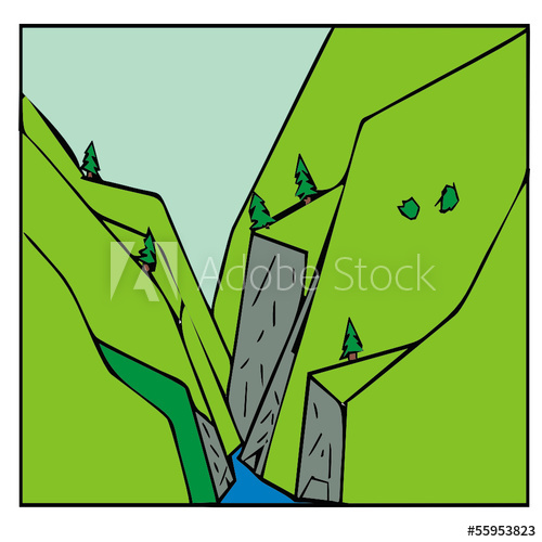 500x500 Vector Drawing Of A Canyon