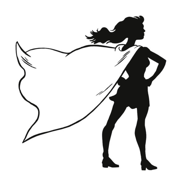 587x600 Female Superhero Wearing A Cape