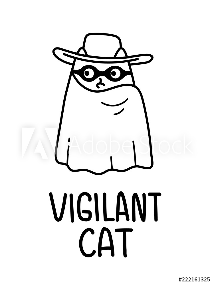 750x1000 photo art print a vector cartoon drawing of an avenger cat