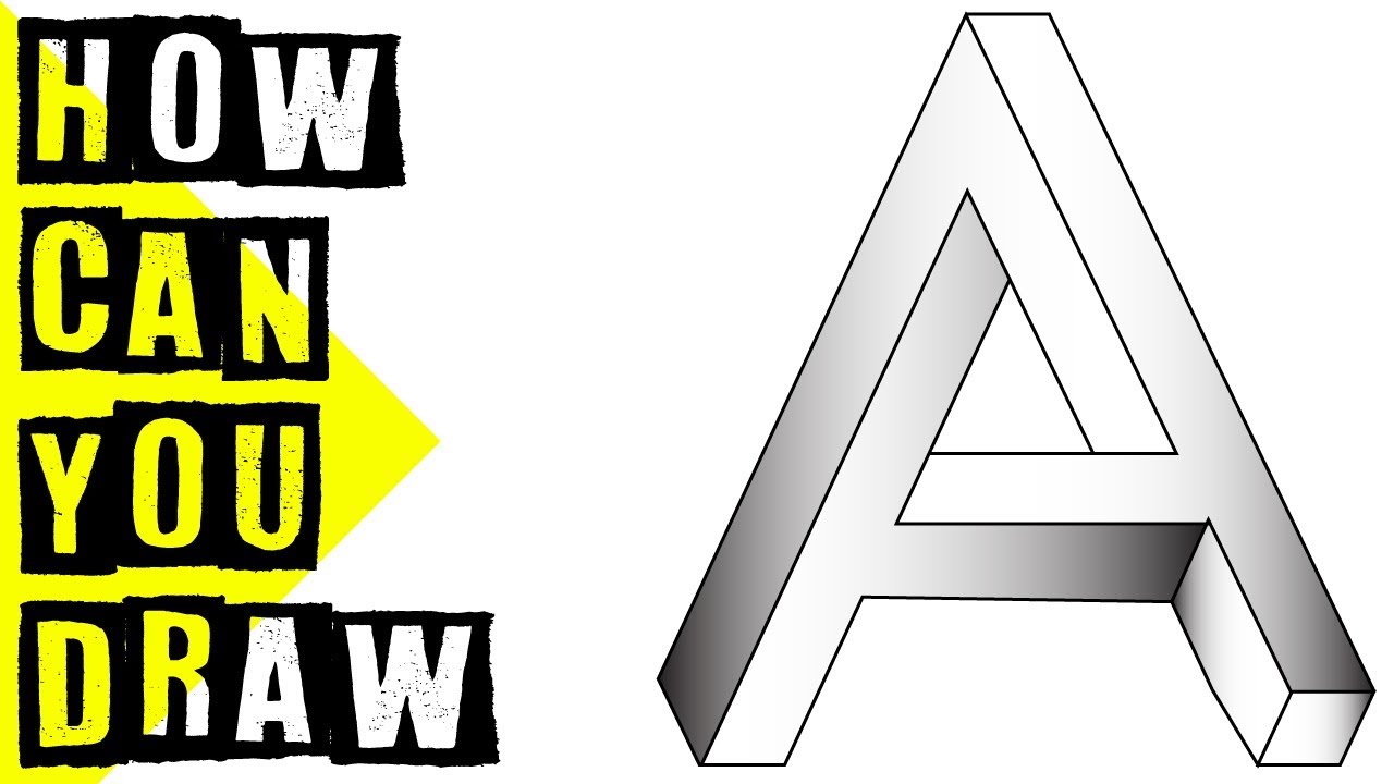 1280x720 how to draw an impossible capital letter a optical illusion