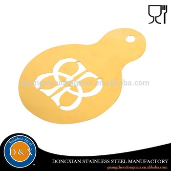 350x350 cappuccino coffee stainless steel meatal flower drawing stencil