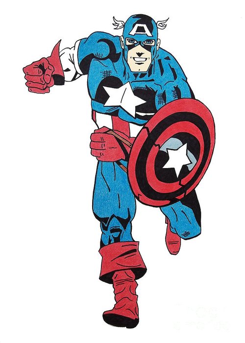 500x700 Captain America Greeting Card For Sale
