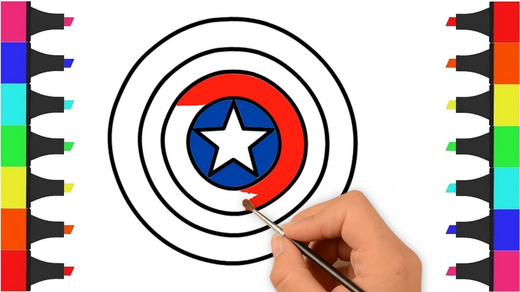 1024x576 Captain America Coloring Pages For Kids How To Draw