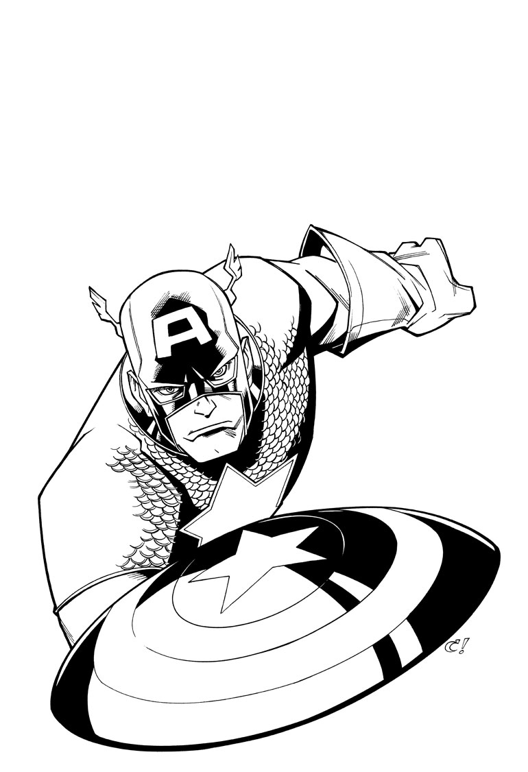 770x1126 Drawing Pens Captain America For Free Download