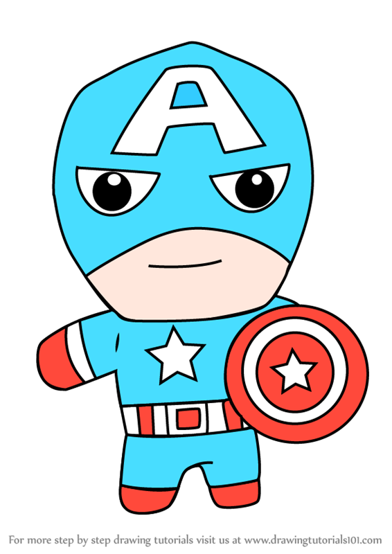 566x800 Learn How To Draw Kawaii Captain America