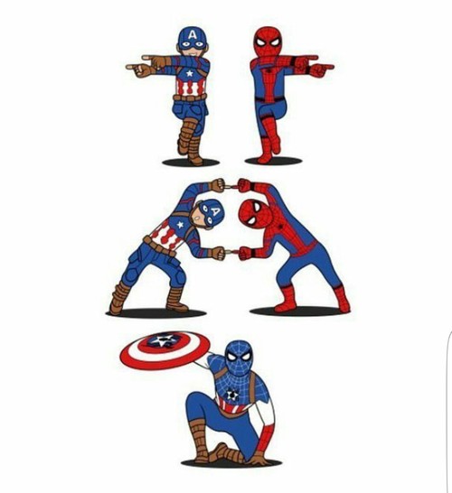 500x546 Spiderman Captain America Shared