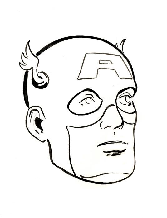 Captain America Face Drawing | Free download on ClipArtMag