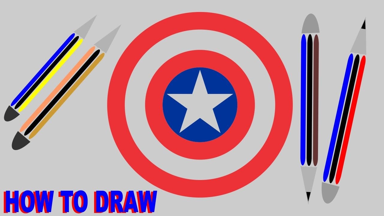 1280x720 How To Draw Captain America Shield