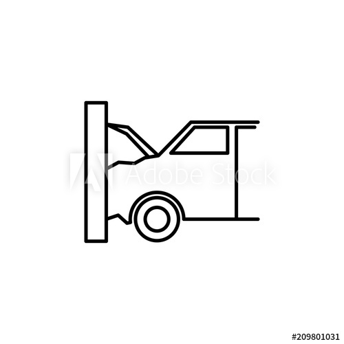 500x500 Car Accident Line Icon Element Of Insurance Sign For Mobile