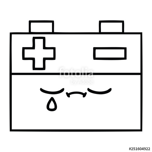500x500 Line Drawing Cartoon Car Battery Stock Image And Royalty Free