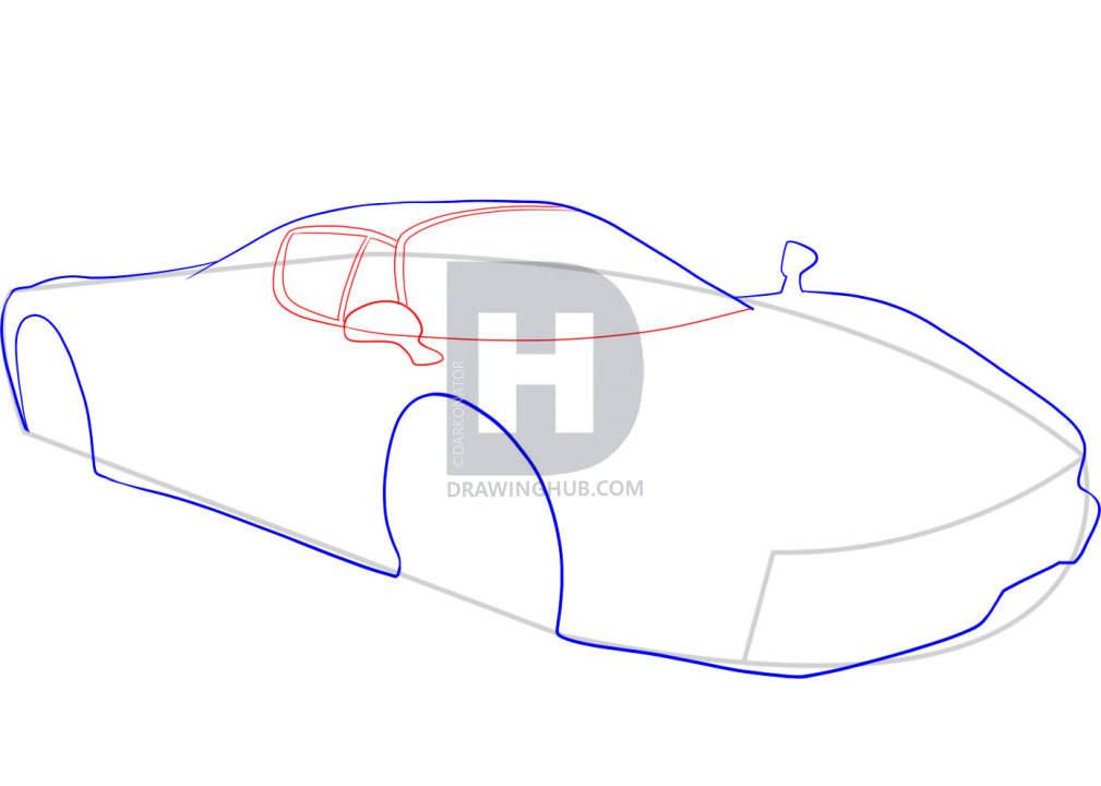 1009x720 How To Draw A Ferrari, Step