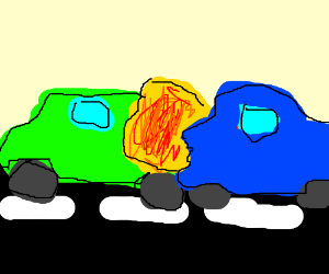 300x250 Car Crash Drawing