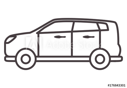 500x344 Car Hatchback In Linear Stylens With The Vehicle