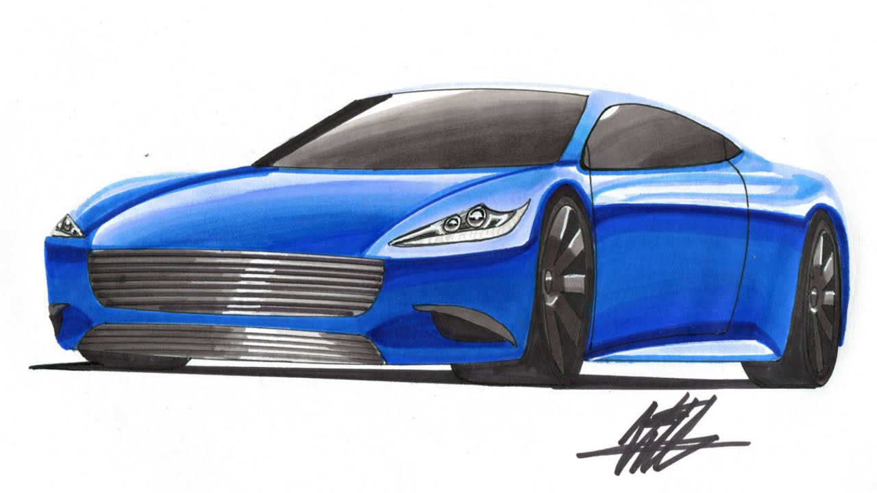 1280x720 Concept Car Drawing