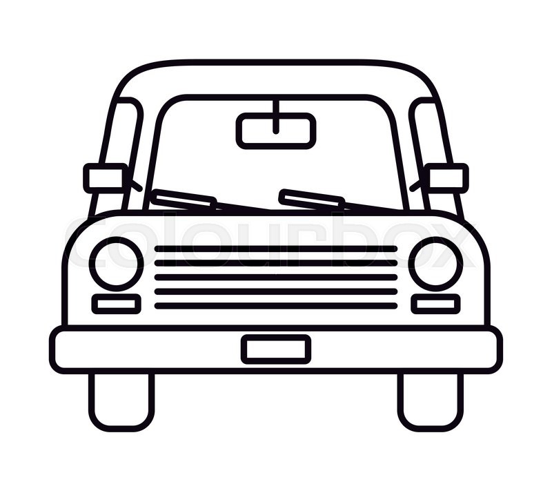 800x698 Car Drawing Front Isolated Icon Stock Vector Colourbox