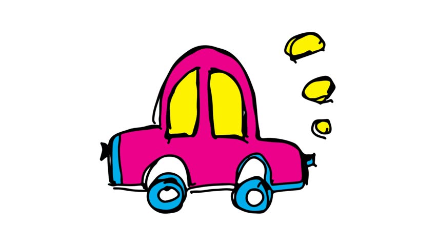 852x480 Kids Drawing White Screen With Theme Of Car