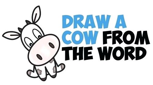 500x277 Cute Animals To Draw How To Draw A Cute Car Cow Word Easy Step