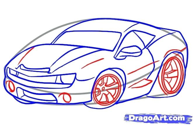 662x429 How To Draw A Cool Car Step