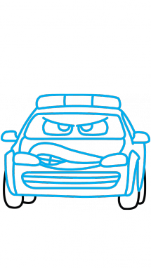 215x382 How To Draw A Police Car, For Kids, Easy Step