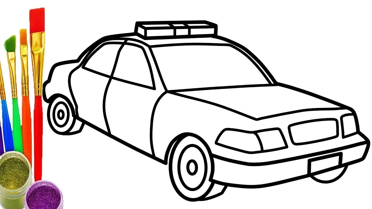 1280x720 Car Coloring How To Draw Police Car Coloring